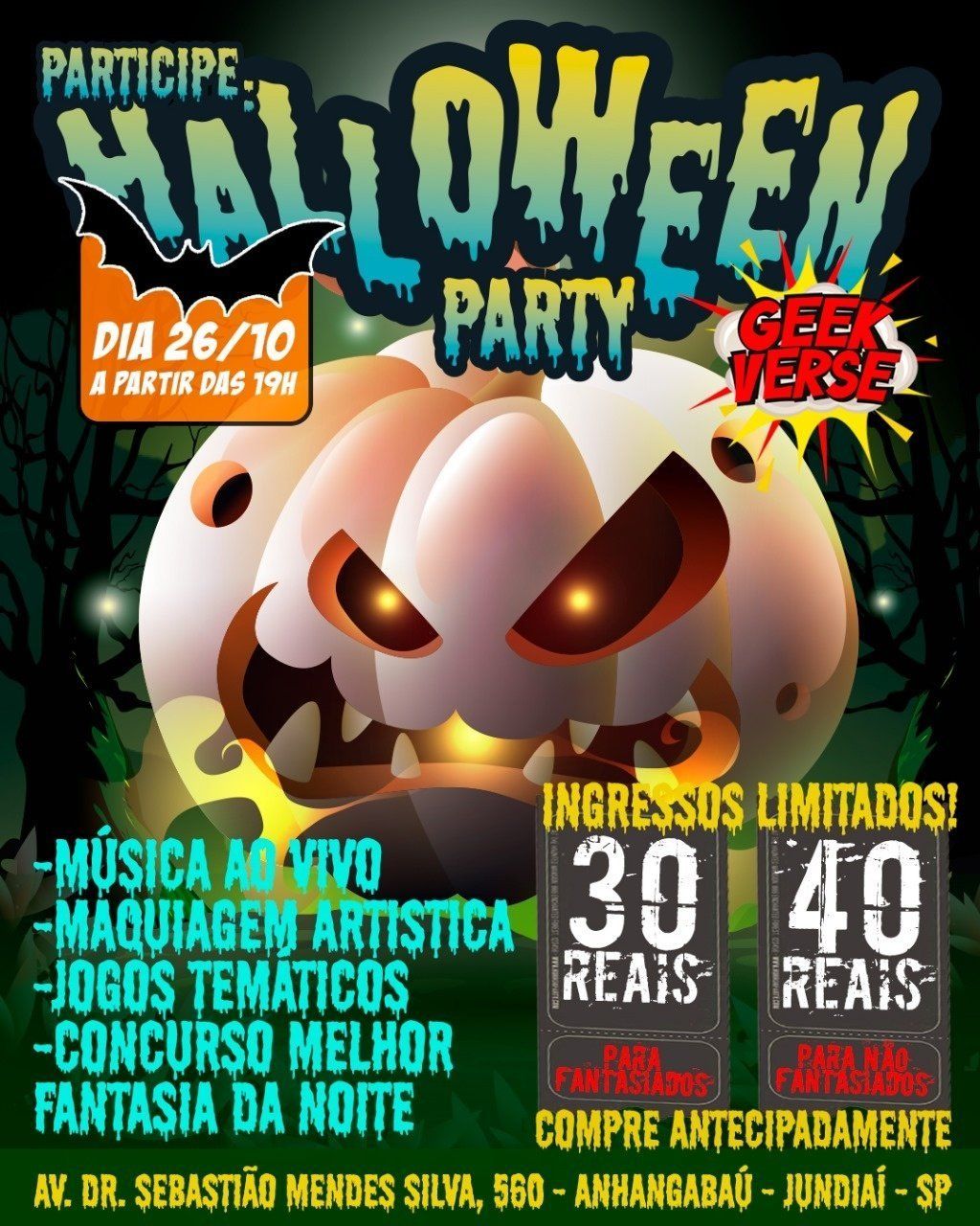 Halloween Party Geek Verse banner