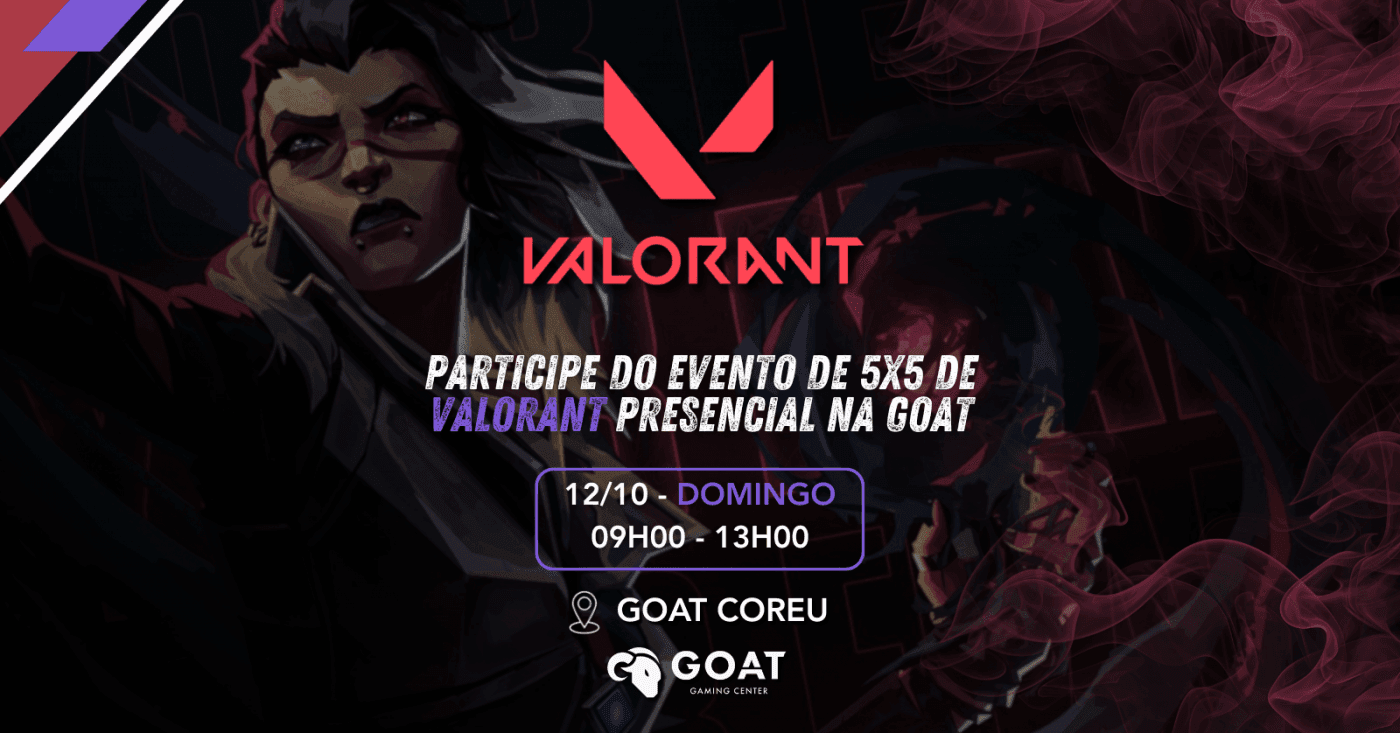 Evento 5x5 de Valorant Presencial - GOAT banner