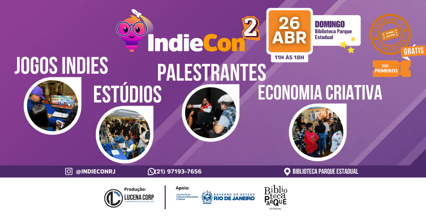 IndieCon 2- Convenção Carioca de jogos Independentes banner
